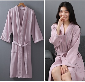 High Quality Wellness <strong>Waffle</strong> <strong>Robe</strong> Kimono Collar with Custom logo Cotton Spa Hotel Luxury <strong>Robes</strong> Women Spa Salon <strong>Robe</strong> with logo - Product Image 2