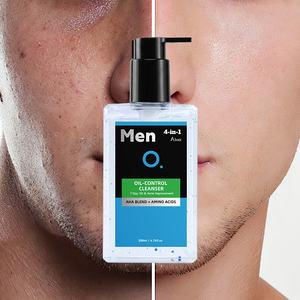 Nettoyant pour peau grasse pour hommes Acide aminé AHA Acide salicylique Contrôle de l'huile Acné Atténuation des cicatrices Rétrécissement des pores Hydratant Nettoyant facial - Product Image 1