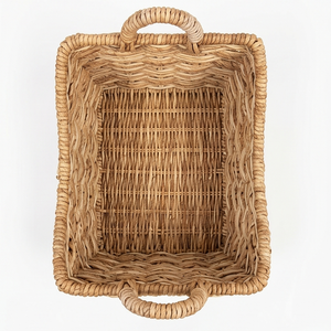 Natural Woven Seagrass Magazine Rack Basket with Handles, Curved <b>U</b>-Shaped Wicker Floor Storage Tote Bin for <b>Living</b> Room - Product Image 2