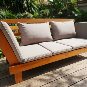 Contemporary Modern Solid Acacia Wood Durable Daybed Powder Coated Aluminium Frame Outdoor Farmhouse Garden Use Handmade - Product Image 1