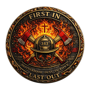 Koin Peringatan Pemadam Kebakaran Kerajinan Logam Bertema "First in Last Out" Dekorasi Koleksi Hadiah - Product Image 5