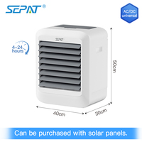 Ventilateur de refroidissement d'air de bureau portable à évaporation d'eau 12 volts CC 230 volts CA, alimenté par batterie rechargeable, solaire
