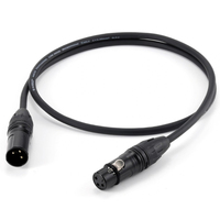 Câble audio XLR professionnel de haute qualité de la marque PRATT, 3 broches mâle-femelle, étanche, 1 mètre, connecteurs en aluminium haut de gamme OEM