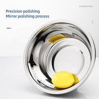 Grand bol mélangeur rond en acier inoxydable pour cuisine, argenté, écologique, pour servir la salade, emballé en carton