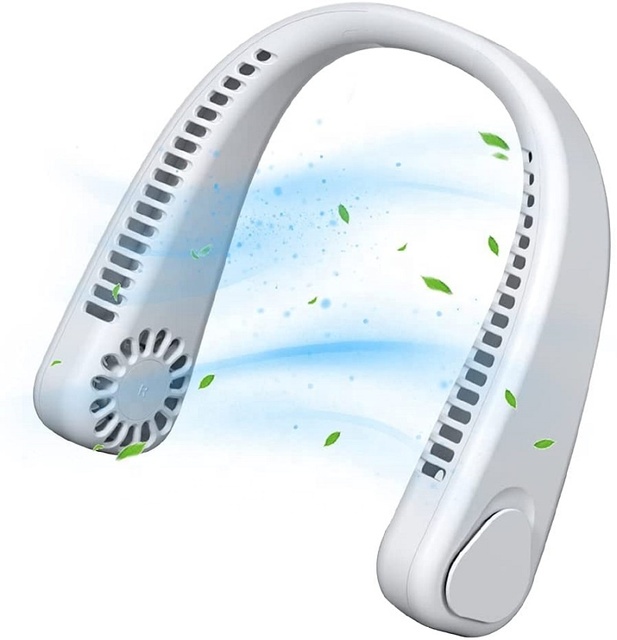 Portable Hands Free Bladeless Neck Fan Lightweight Mni Fan USB Rechargeable 3 Speeds for Traveling Camping Sports Office