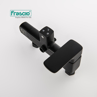 Frasbonbon robinet mitigeur de douche mural, mitigeur de douche moderne en laiton noir mat, eau chaude et froide, ensemble de robinets de douche