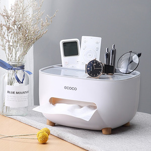 Ecoco Desktop Tissue Box With Organizer Function For Living Room Coffee Table Use - Product Image 1