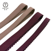 Bande élastique en nylon à bord ondulé personnalisée de 15 mm 20 mm, antidérapante, bande élastique en peluche pour soutien-gorge, pour sous-vêtements