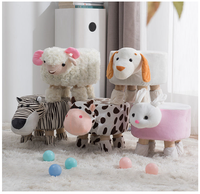 Maternelle Maison Animal Forme Ottoman Petits Enfants Tabouret Enfants En Caoutchouc En Bois Chaises Pouf