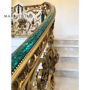 Projeto de interior de bronze <span class=keywords><strong>banister</strong></span> antigo trilho de ouro escada de cor latão de luxuosa vila