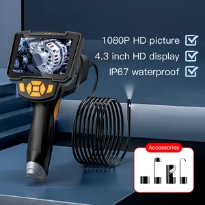 112-B産業用デジタルボアスコープ1080P4.3インチLCDHDスクリーンスネーク内視鏡カメラ、ビデオ検査5.5/8mmカメラ付き