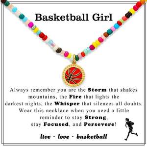 Collier Cœur en Cuivre pour le Basket-ball, le Volley-ball, le Baseball, Pendentif d'Amitié, Chaîne de Clavicule, Bijoux Sportifs 2026 - Product Image 6