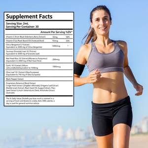Suplemento Dietético HealthFood Citrus Bergamot, Arroz de Levadura Roja, Guanábana, Hoja de Olivo, Vitamina B+C, Fórmula Limpiadora, 30 ml - Product Image 4