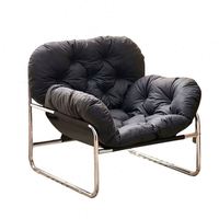 Fauteuil de salon moderne en tissu avec dossier réglable et structure en acier, idéal pour salon et coin détente