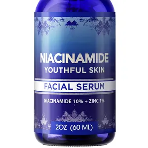 Custom OEM 60ML Zinc 1% Vitamin B3 Moisturizing Acne Pore Shrinking Dark Spot Remover Brightening Serum Niacinamide Serum