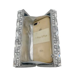 กระเป๋างานราตรีประดับพลอยเป็นประกายวิบวับสไตล์แฟชั่นกระเป๋าคลัทช์คริสตัลแวววาวสำหรับผู้หญิงกระเป๋าถืองานแต่งแบบลำลองสำหรับงานปาร์ตี้หรืองานพรอม - Product Image 6