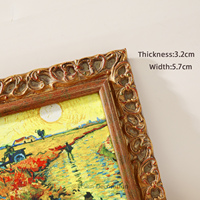 Pemandangan Eropa Lanskap Bunga Cetakan Vintage Shabby Chic Seni Dinding Buatan Tangan Emas/Perak Bingkai Kayu Gantung Pernikahan Mewah