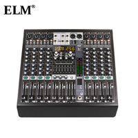 Amplificateur de mixage audio alimenté 8 canaux ELM avec Bluetooth, USB, 256 effets numériques, 250W*2 pour scène et karaoké