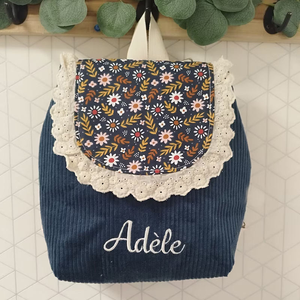 Mochila Personalizada con Botón Magnético Adorable, Mochila con Cordón Floral con Volantes, Mochila Dulce de Algodón - Product Image 4