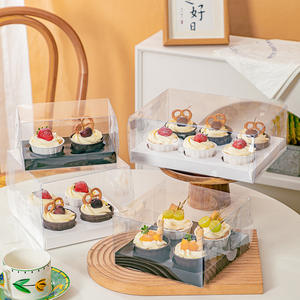 Crystal Clear plastik <span class=keywords><strong>2</strong></span> 4 6 9 12 sayım ekmek tatlı depolama ambalaj hediye ekran Cupcake kapaklı kutu - Product Image 6