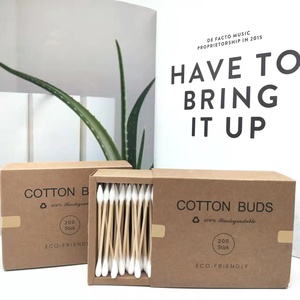 Bamboe Stok Wattenstaafjes Oor Schoonmaken Knoppen Wit Wattenstaafje Voor Make-Up - Product Image 2