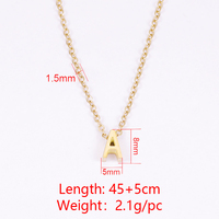 Collier avec initiale en lettre de l'alphabet, en acier inoxydable 316L plaqué or 18 carats PVD, argent de haute qualité non ternissant, bijoux pour femmes