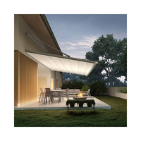 Auvent rétractable motorisé pour extérieur, résistant à la pluie, avec structure en aluminium, capteur vent/pluie, pour maison, restaurant, protection solaire, tissu durable
