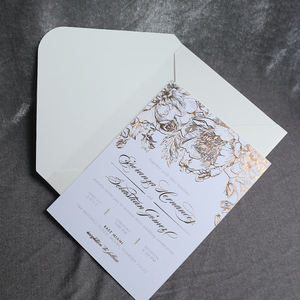 <span class=keywords><strong>Modèle</strong></span> d'<span class=keywords><strong>invitation</strong></span> de mariage en papier coton de style simple, rose doré floral, cartes d'<span class=keywords><strong>invitation</strong></span> de mariage pour fête de mariage - Product Image 6