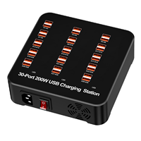 Hot Outdoor Smart 30 Ports USB Hub Station de charge Power Multi Port Speed Wall Charger Dock Charger Home Office Adapter 200W