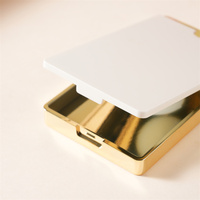 Emballage cosmétique en plastique, matériaux recyclés, personnalisable, nouveau design, étui rectangulaire pour faux cils, boîte de rangement avec miroir, magnétique