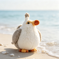 Jouets en peluche personnalisés en forme d'oiseau rond et dodu, peluches douces et moelleuses avec détails du visage brodés, peluches personnalisées sur mesure