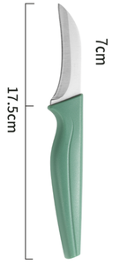 Couteau à éplucher bec d'oiseau en acier inoxydable, manche vert matcha, lame courbée, pour fruits, découpe, ambidextre, compatible lave-vaisselle, cuisine - Product Image 6