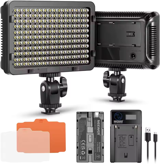 Dimmable 176 LED Video Light 5600K on Camera Light Panel for Canon Nikon  Pentax Sony for Photography