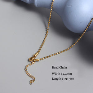 Accesorios de Joyería de Acero Inoxidable de Moda Cadena de Serpiente que No Se Deslustra ni Se Desvanece para Mujer Estilo Influencer Collar de Cadena de Cuentas Bañado en Oro de 18k - Product Image 6