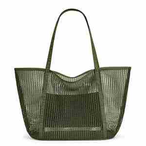 Custom Embroidery Logo Rattan Mesh Beach <b>Bag</b> Handmade Crochet Straw Tote <b>Bag</b> Women - Product Image 4