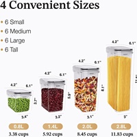 Contenants de stockage scellés en plastique PP pour la cuisine, le réfrigérateur, les céréales, les collations, les aliments secs, boîtes de rangement