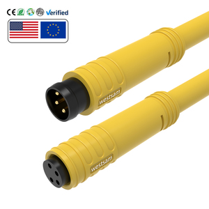 Haute qualité M8 A Code <span class=keywords><strong>4</strong></span> broches mâle femelle encliquetage rapide dans le connecteur de câble électrique étanche IP67 pour l'automatisation industrielle - Product Image 1