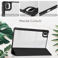 Aimant Mince Trifold Acrylique Transparent Stand PU Cuir Tablette Couverture pour Xiaomi Pad 5/5 Pro 11 Pouces