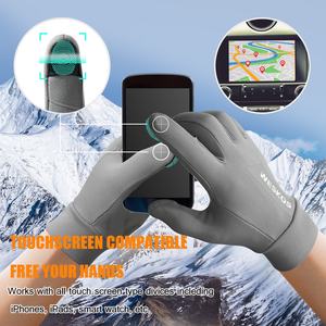 قفازات ركوب الدراجات الشتوية للجنسين من WESKOS، قفازات رياضية خارجية دافئة تعمل باللمس مع إغلاق برباط - Product Image 5