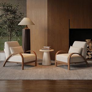 Poltrona Reclinável Individual Vintage Moderna de Luxo Leve Design Nórdico Minimalista de Alto Padrão para Sala de Estar de Apartamento Pequeno e Hotel - Product Image 4