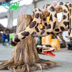 Modelo de Pitón Animatrónico, Serpiente Robótica Realista con Base de Tronco de Árbol para Casa Embrujada, Parque Temático, Exhibición - Product Image 1