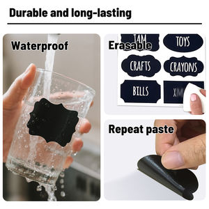 Vinyl Blackboard Labels for Kitchen Jars, <strong>Writable</strong> and Reusable Chalkboard <strong>Stickers</strong> - Product Image 3