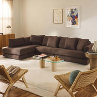 Sofá Modular en Forma de L de Lujo, con Tela Bouclé, Ideal para Salas de Estar en Apartamentos Grandes