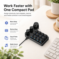 SIKAI 12 键 3 旋钮可编程宏键盘 USB-C 有线 RGB 迷你机械键盘快捷键键盘，用于编辑、办公、游戏