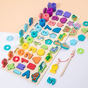 Kit de Aprendizaje Integral de Madera 5 en 1, Juego de Rompecabezas, Clasificación de Formas, Números, Tablero de Actividades para Niños Pequeños - Product Image 4