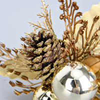 Kreative Glitzer-Blumen Weihnachtsfrucht Tannenzapfen Künstliche Tannenzweige für Weihnachtsdekoration Blumenornamente