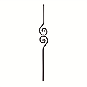 Elegante Balaustre <span class=keywords><strong>de</strong></span> Hierro Forjado en Espiral <span class=keywords><strong>de</strong></span> 1/2" x 44" en Negro Mate para Barandillas <span class=keywords><strong>de</strong></span> Escaleras Victorianas - Product Image 1