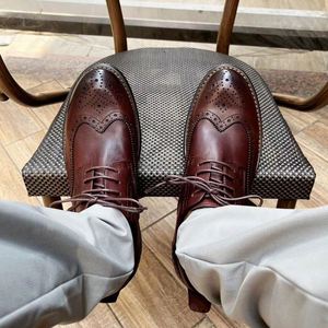 Luxury Retro English Oxford Leather Slip-resistant Vintage Wedding Business Men's <b>Shoes</b> Comfortable <b>Height</b>-<b>increasing</b> Autumn - Product Image 5