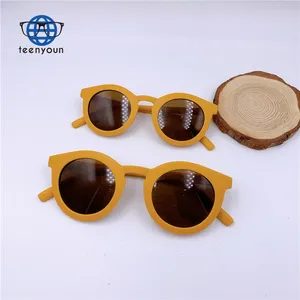 Teenyoun 2022 Round Fashion Matte Color Sunglasses For Women And Girl Kids Mother Daughter Matching Mommy Baby Outfits