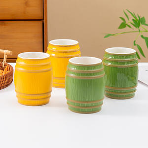 Porte-baguettes en céramique de Chaozhou, 2 pièces, jaune-vert, pot de rangement pour ustensiles de cuisine, lavage à la main uniquement - Product Image 3